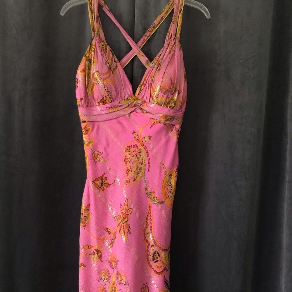 Stunning, Hot Pink Ginger + Java Dress. 100% Silk.